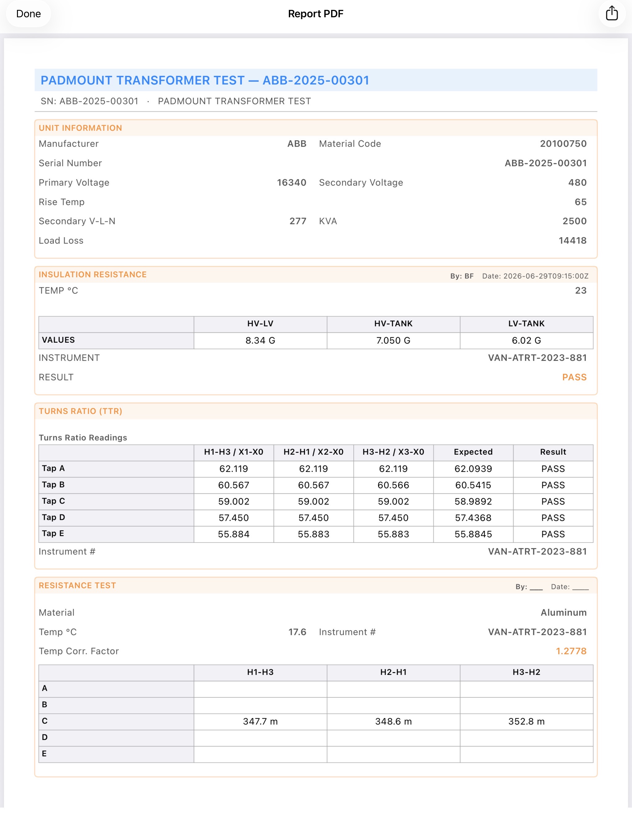 PDF Report